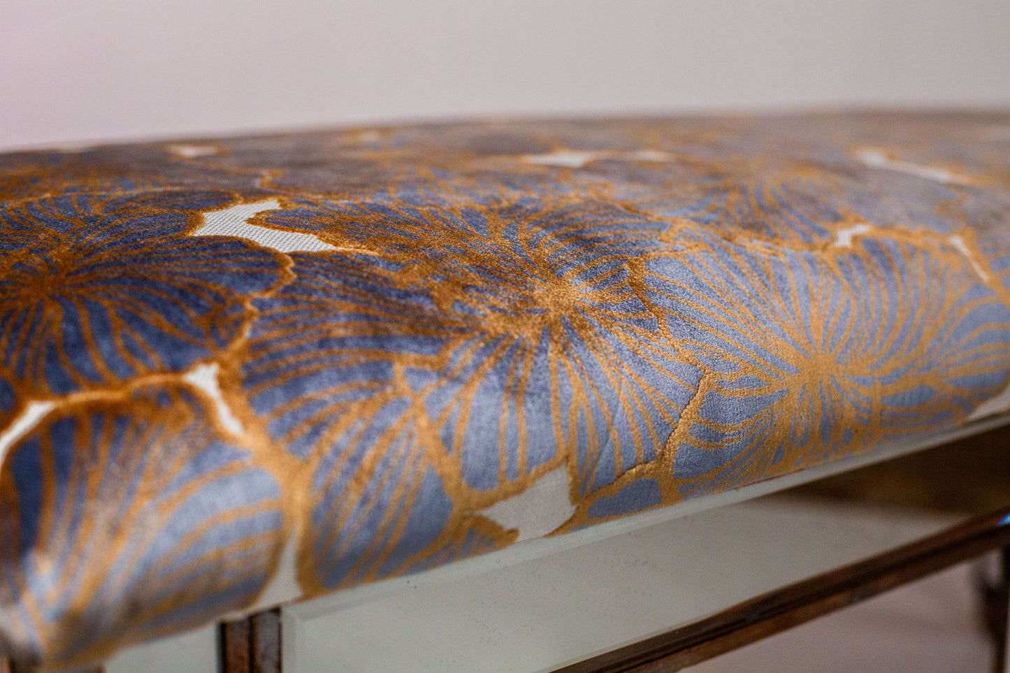 Silver Floral Bench