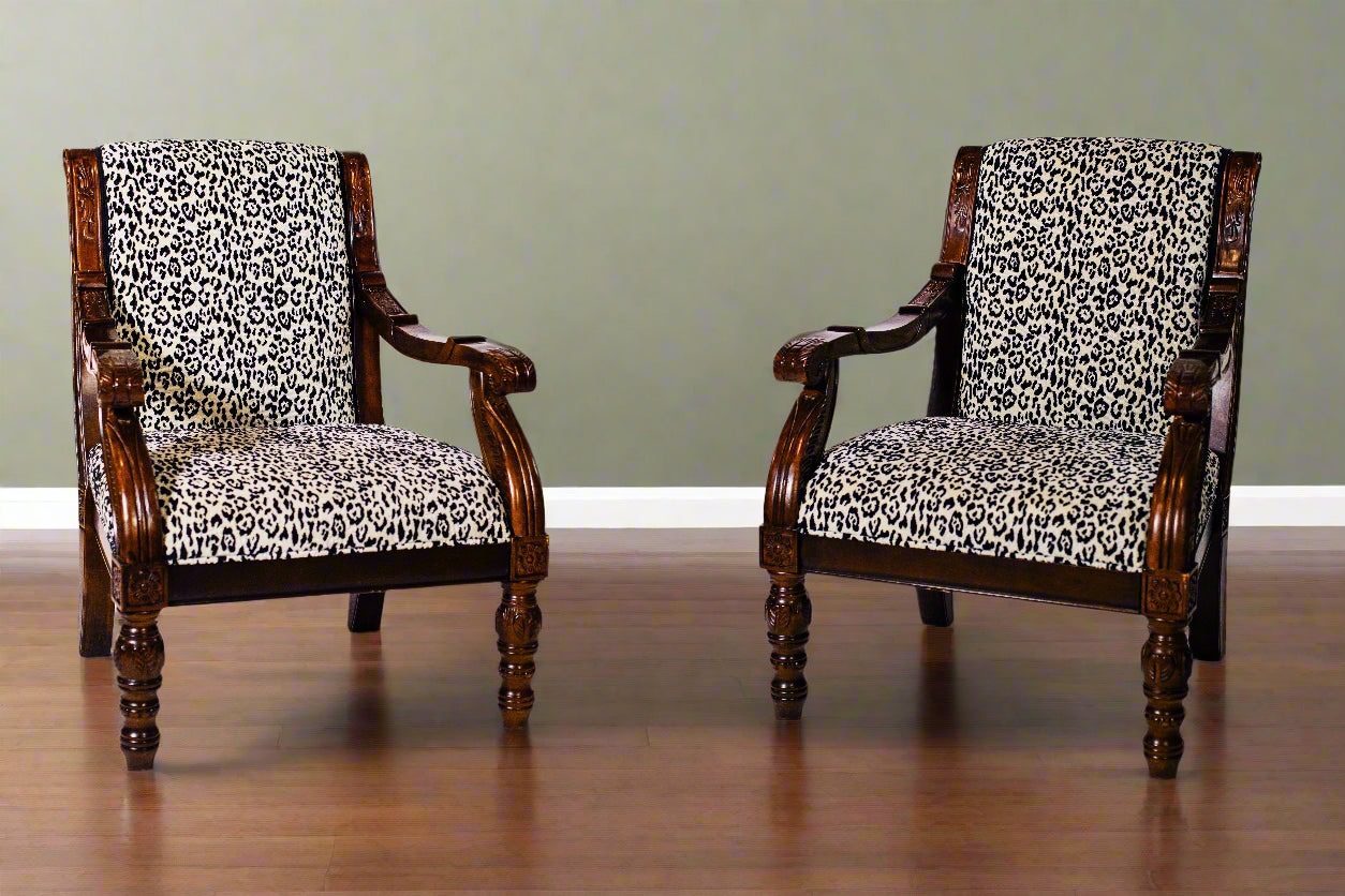 Leopard Print Fabric Chairs