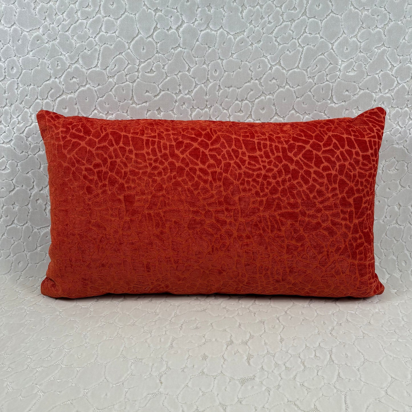 Coral Red Lumbar Pillow