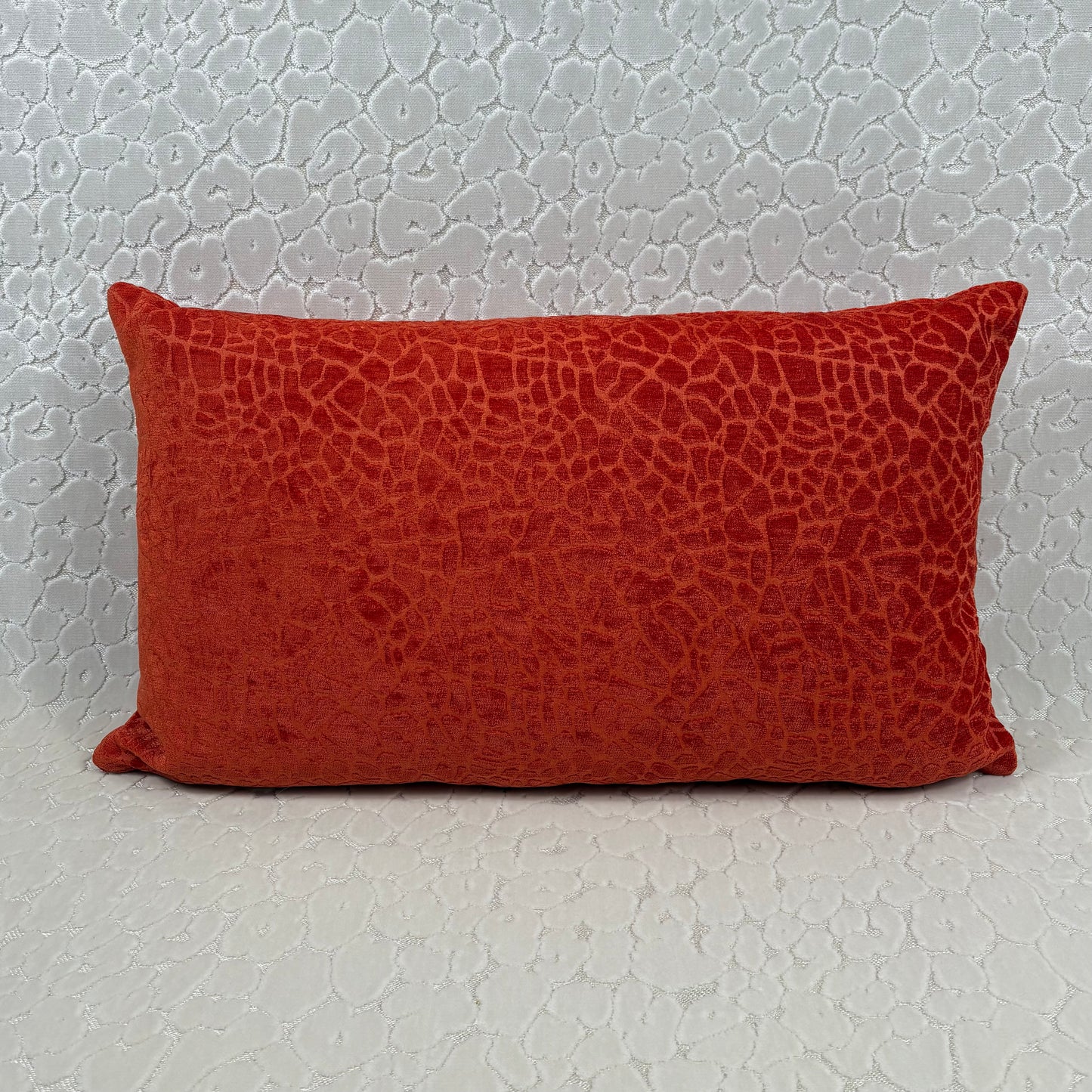 Coral Red Lumbar Pillow