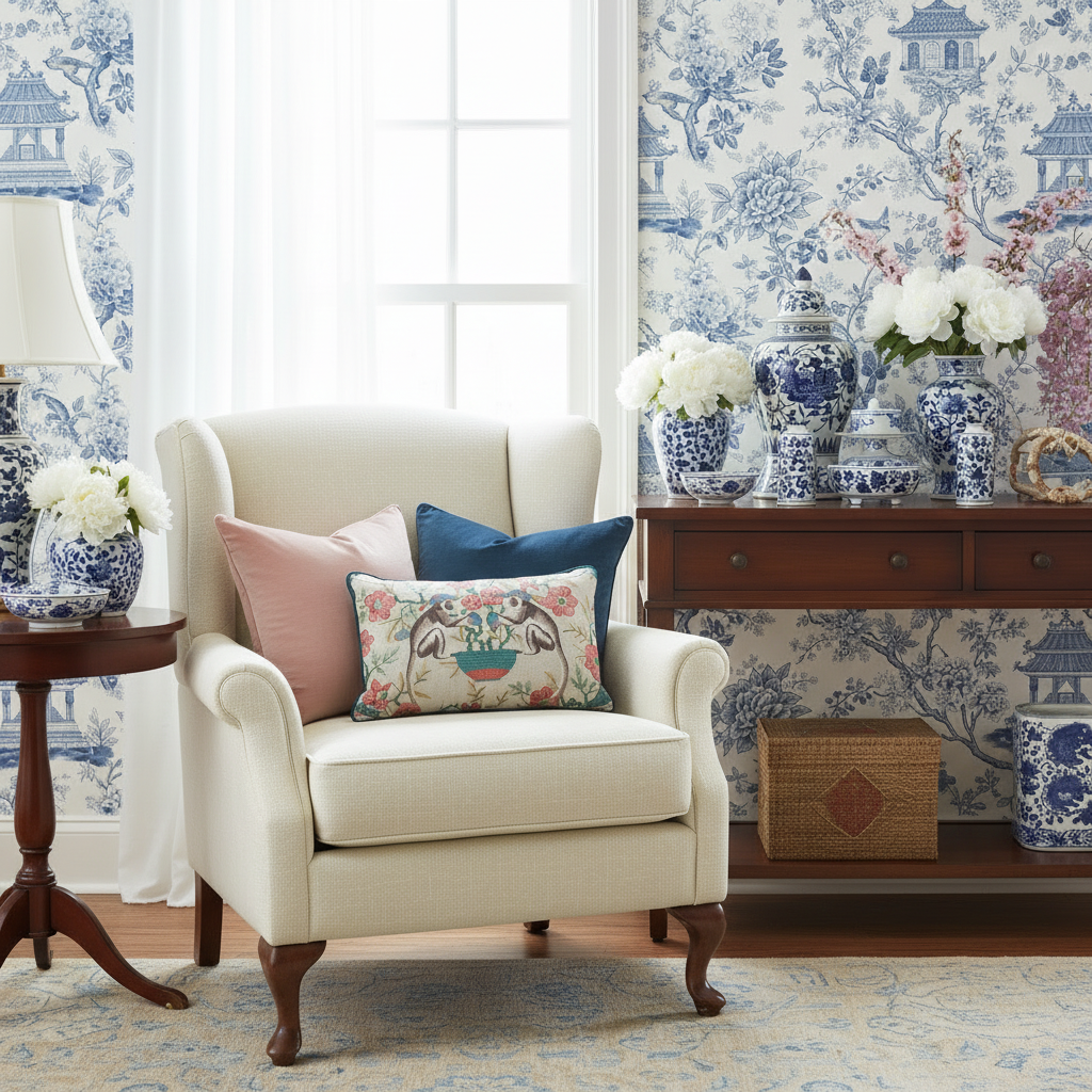 Embroidered Monkey Lumbar