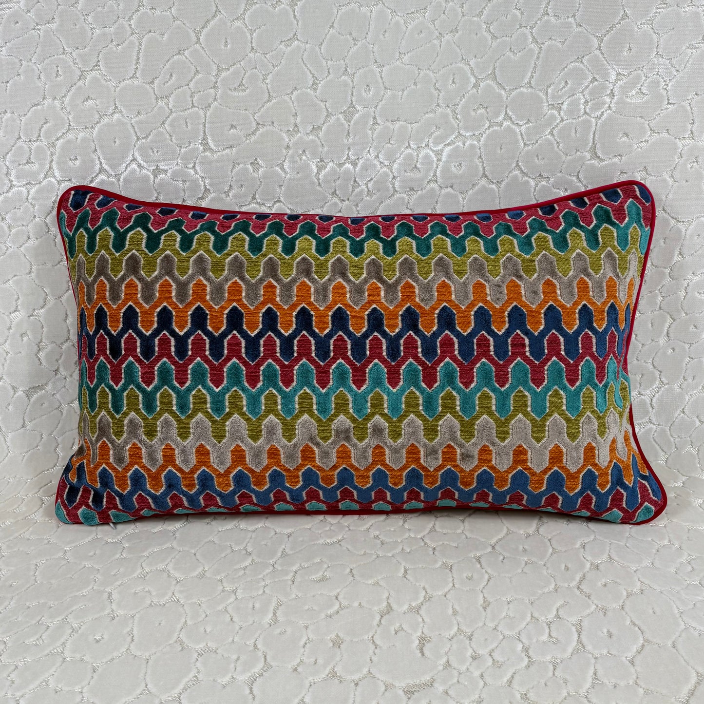 Multi-Color Geometric Lumbar Pillow