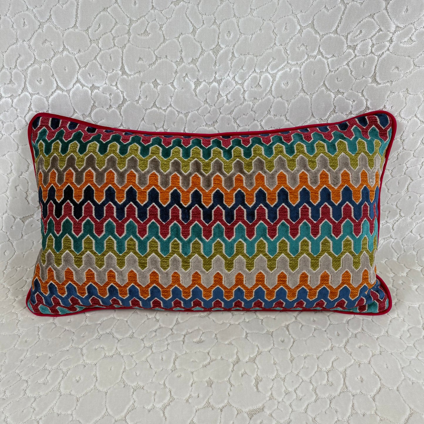 Multi-Color Geometric Lumbar Pillow
